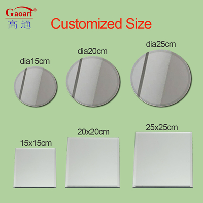 Quadrado / Redondo 80Cm Banheiro Sem Quadro Espelho Adesivo de duas vias para decoração de casa moderna