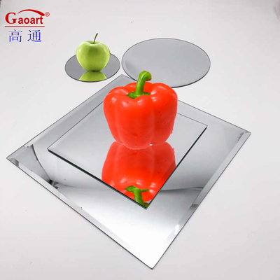 Quadrado / Redondo 80Cm Banheiro Sem Quadro Espelho Adesivo de duas vias para decoração de casa moderna