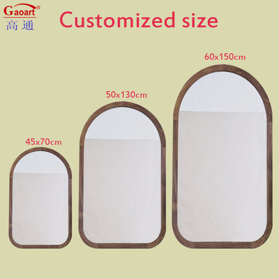Modern Arch Full Length Antique Sticker With Wood Frame Mirror para decoração de banheiro