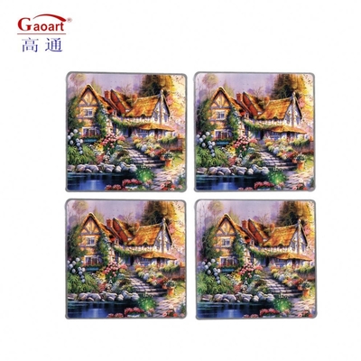 Kitchen Cutting Blank Tempered Glass Coaster em espessura de 5 mm e estilo de design de frutas