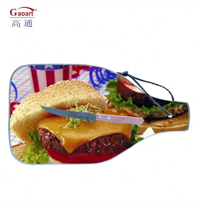 Kitchen Cutting Blank Tempered Glass Coaster em espessura de 5 mm e estilo de design de frutas