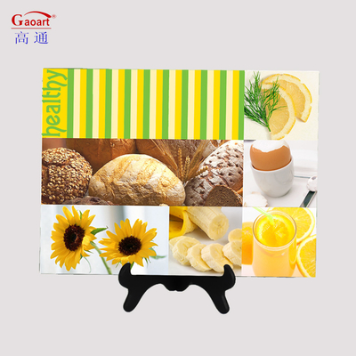 Placemat de cozinha endurecido de legumes sob medida retangular para mesa de jantar de vidro redondo