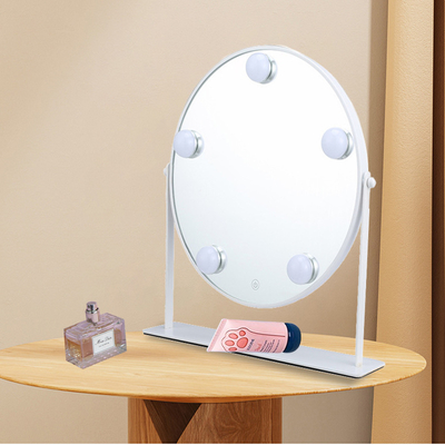 Pocket portátil pequena maquiagem portátil pequena com LED luz Espelho de mesa para todos os dias