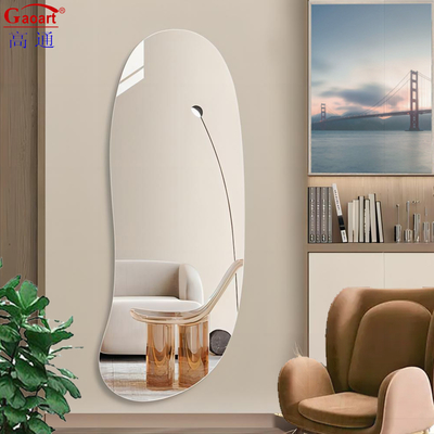 Sala de estar Flutuante Prateado Corredor Bevel Banho Decoração Quarto Espelho com Design
