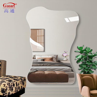 Comprimento do chão LED corredor embebido casa maquiagem de banheiro Espelho de decoração de metal para corpo inteiro