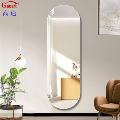 Comprimento do chão LED corredor embebido casa maquiagem de banheiro Espelho de decoração de metal para corpo inteiro