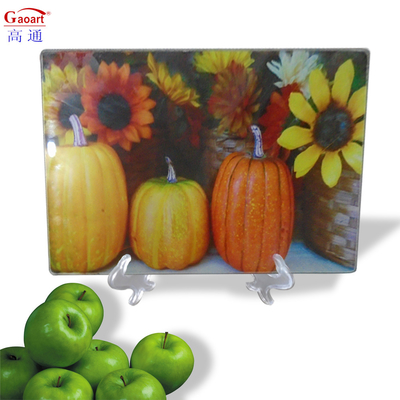 All-Season Round Tempered Glass Kitchen Cutting Board com logotipo personalizado aceitável