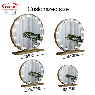 Decoração para o lar Espelho de Hollywood com luzes LED Custom Round Oval Design em cromo