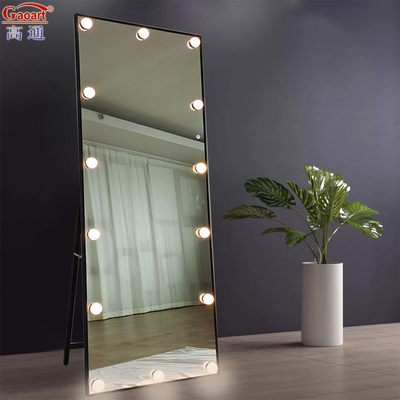 Estilo de Design de Moda Grande Hollywood Vanity de piso com ajuste de luz Full LED e espelho de parede Extra LOGO Incluído