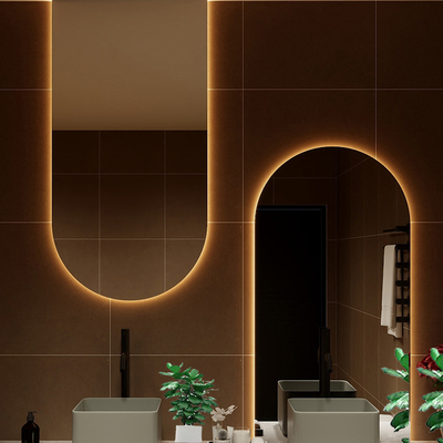 Função de interruptor de toque Espelho de vidro grande para o quarto moderno Parede em design banho de luxo
