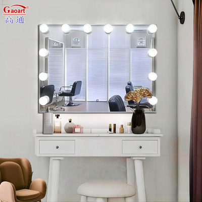 Rectângulo Hollywood Maquiagem Luz Vanidade Led Maquiagem Espelho Com Luzes Led Para Maquiagem Portátil