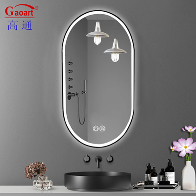 Smart Glass Design Redondo Espelho LED para quarto de hotel Full Light Up Decoração de quarto parede