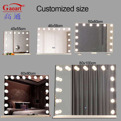 Maquiagem de Design de Moda Personalizável Vanity Hollywood Led Mirror com acabamento Chrome