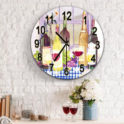 Tipo de Display de Agulha Grande 12 polegadas Tamanho personalizado Relógio de parede para decoração de vidro em casa