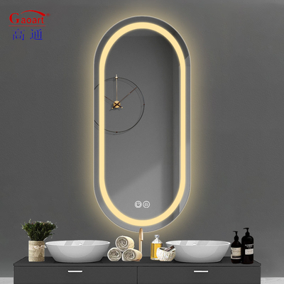 Espelho de vidro iluminado decoração de casa de comprimento inteiro para salão de banho Smart Fitness