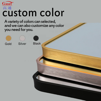 Top Fashion Frame Alumínio Stick Dressing Gold Huge Mirror Wall com tamanho personalizado