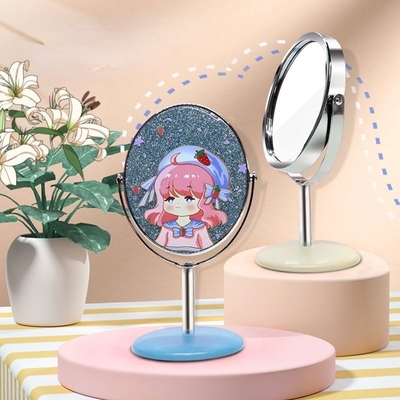 Plastico e vidro personalizado Espelho Mini Portátil Círculo de Vanidade Decoração de casa de vestir