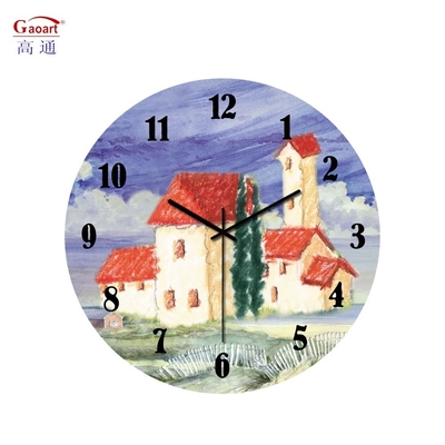 Modern Single Face Tempered Glass Wall Decorative Clock para Decoração de Quarto em Casa Personalizada