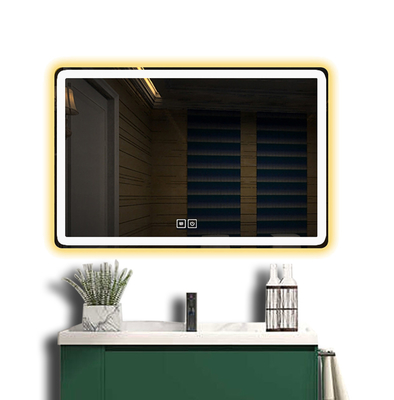 Grande espelho de vidro de tamanho personalizado LED parede decoração de banheiro inteligente para casa sala de estar