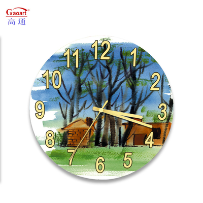 Modern Design Agulha Display Vidro Temperado Relógio de Sala de Estar para Decoração de Parede