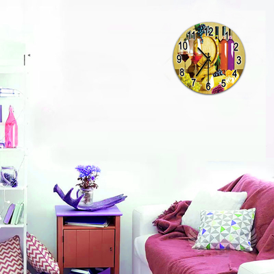 Modern Design Agulha Display Vidro Temperado Relógio de Sala de Estar para Decoração de Parede