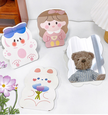 Extra LOGO Maquiagem dobrável Maquiagem dobrável Cute Travel Cosmetic Vanity Mirror para e LOGO