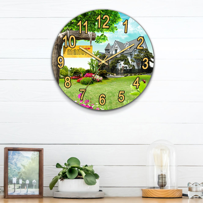 Modern Design Agulha Display Vidro Temperado Relógio de Sala de Estar para Decoração de Parede