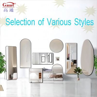 Large Standing Full Length Size Gold Arch Oversized Sticker Mirror para sala de estar