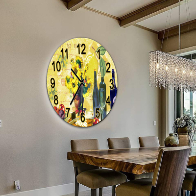 Modern Luxury Sublimação Grande Decoração de Cozinha Casa Relógio UV com Tipo de Display de Agulha