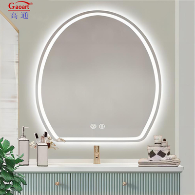 Salão de fitness inteligente fixado Espelho de parede de vaidade de comprimento completo com luz LED redonda