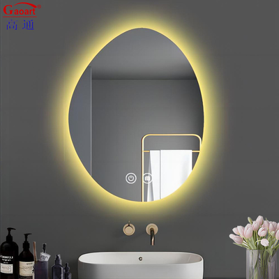 Salão de fitness inteligente fixado Espelho de parede de vaidade de comprimento completo com luz LED redonda