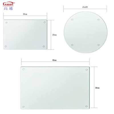 Listagem Golden Rectangle Tempered Glass Tabela de corte de tamanho do cliente para cozinha 500 Pcs
