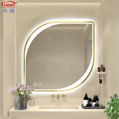 Espelho de vidro LED contemporâneo para maquiagem de chuveiro estilo Morden na decoração do quarto