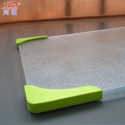 Tabela de corte de vidro temperado aceitável de logotipo personalizado para cantos de cozinha 4Pcs