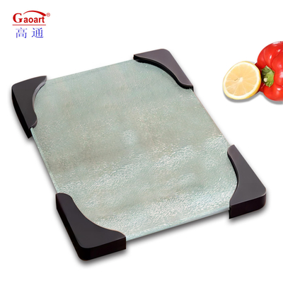 Tabela de corte de vidro temperado com borda de borracha ferramenta de cozinha de todas as estações 4pcs Cantos