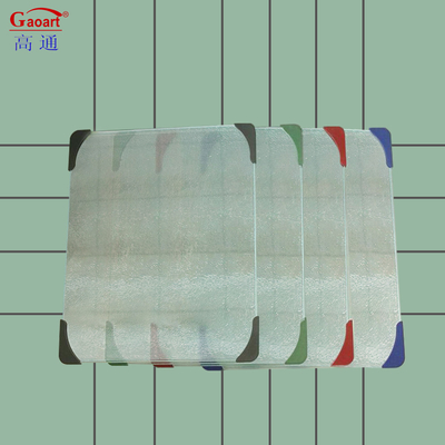 Tabela de corte de vidro temperado com borda de borracha ferramenta de cozinha de todas as estações 4pcs Cantos