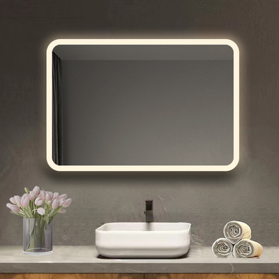 Estação de espelho LED grande quarto preto para decoração de banheiro de tamanho completo em produto de hotel