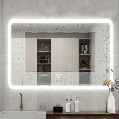 Estação de espelho LED grande quarto preto para decoração de banheiro de tamanho completo em produto de hotel