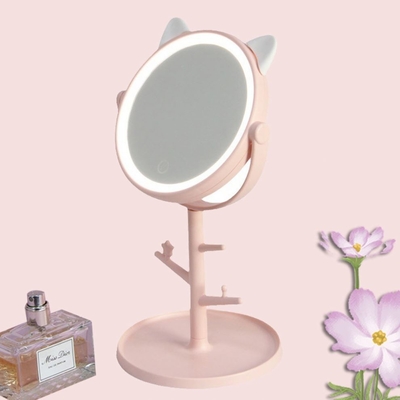 Menina Portátil Luz LED Espelho de Vaidade Mesa Cosmética Custom Little Maquiagem Extra LOGO