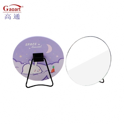 Espelho portátil em forma de coração Mini Vanity Custom Home Decor Mirror com bolso ajustável