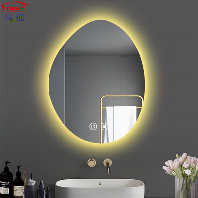 Espelho de banho inteligente de vidro iluminado à prova d'água com LED para decoração de casa
