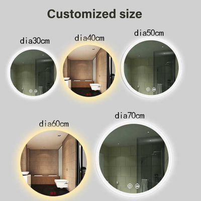 Dimensão personalizada Smart Glass Led Salon Touch Screen Espelho de banheiro para luz de parede LED