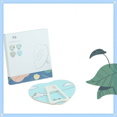 Extra LOGO Sim Design Mini Pocket Vanity em forma de coração Maquiagem Espejo espelho para meninas