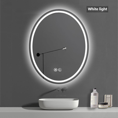 Moderno Design Vanity Oval Large Round Banheiro retroiluminado Smart Led Light Up Banho Espelho Para Banho