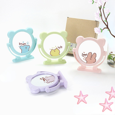 Espelho de parede de moda Pequena maquiagem Decoração de casa Viagens Cosméticos Pequeno piso de casa Espelho de mesa portátil