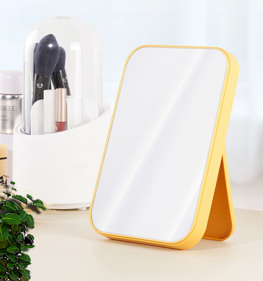Espelho de maquiagem portátil de pé e mesa de banheiro com design compacto