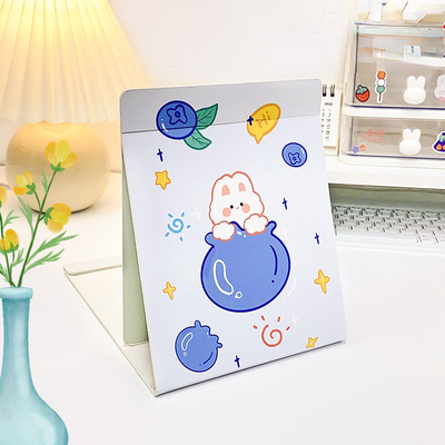Extra LOGO Sim lindo espelho de maquiagem dobrável em forma de coração para viagens e cosméticos