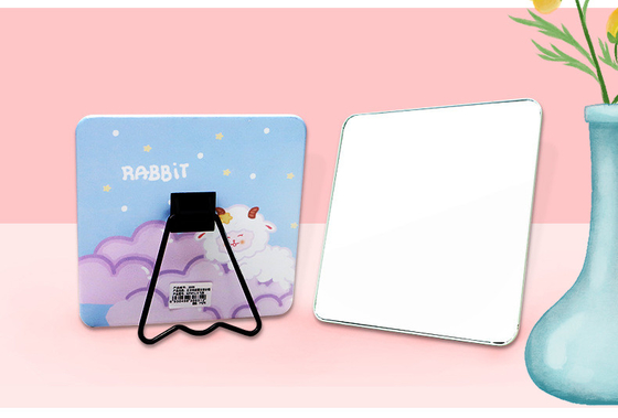 Mini espelho em forma de coração para decoração de casa personalizada e design ajustável