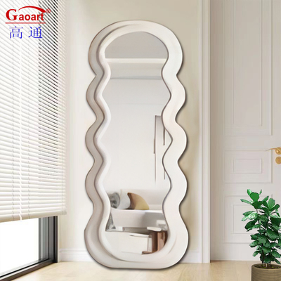 Espelho de vidro MDF personalizado Largura do quadro Dressing Room Hotel Art Deco Mural Mount Espelho longo personalizado