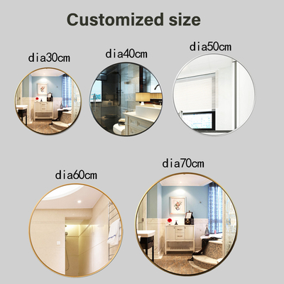 Tamanho personalizado Estilo retangular Espelho de parede de vidro de prata para decoração moderna do quarto